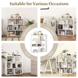 7 Cubes Open-back Bookshelf with Anti-Toppling Devices