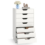 7-Drawer Chest Storage Dresser Floor Cabinet Organizer with Wheels