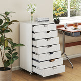 7-Drawer Chest Storage Dresser Floor Cabinet Organizer with Wheels