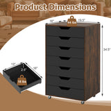 7-Drawer Chest Storage Dresser Floor Cabinet Organizer with Wheels