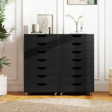 7-Drawer Chest Storage Dresser Floor Cabinet Organizer with Wheels