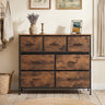 7-Drawer Wide Dresser with 2-Sized Folding Fabric Drawers for Bedroom