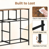 7-Drawer Wide Dresser with 2-Sized Folding Fabric Drawers for Bedroom