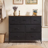7-Drawer Wide Dresser with 2-Sized Folding Fabric Drawers for Bedroom