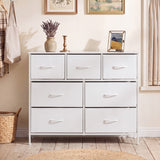 7-Drawer Wide Dresser with 2-Sized Folding Fabric Drawers for Bedroom