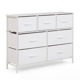 7-Drawer Wide Dresser with 2-Sized Folding Fabric Drawers for Bedroom
