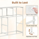 7-Drawer Wide Dresser with 2-Sized Folding Fabric Drawers for Bedroom