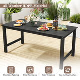 7 Pieces Patio Dining Set Outdoor HDPE Weather Resistant Table and Chairs Set