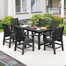 7 Pieces Patio Dining Set Outdoor HDPE Weather Resistant Table and Chairs Set