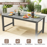 7 Pieces Patio Dining Set Outdoor HDPE Weather Resistant Table and Chairs Set