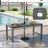 7 Pieces Patio Dining Set Outdoor HDPE Weather Resistant Table and Chairs Set