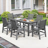 7 Pieces Patio Dining Set Outdoor HDPE Weather Resistant Table and Chairs Set