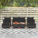 7 Pieces Patio Furniture PE Rattan Sectional Sofa Set with Armchairs and Table