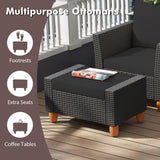 7 Pieces Patio Furniture PE Rattan Sectional Sofa Set with Armchairs and Table