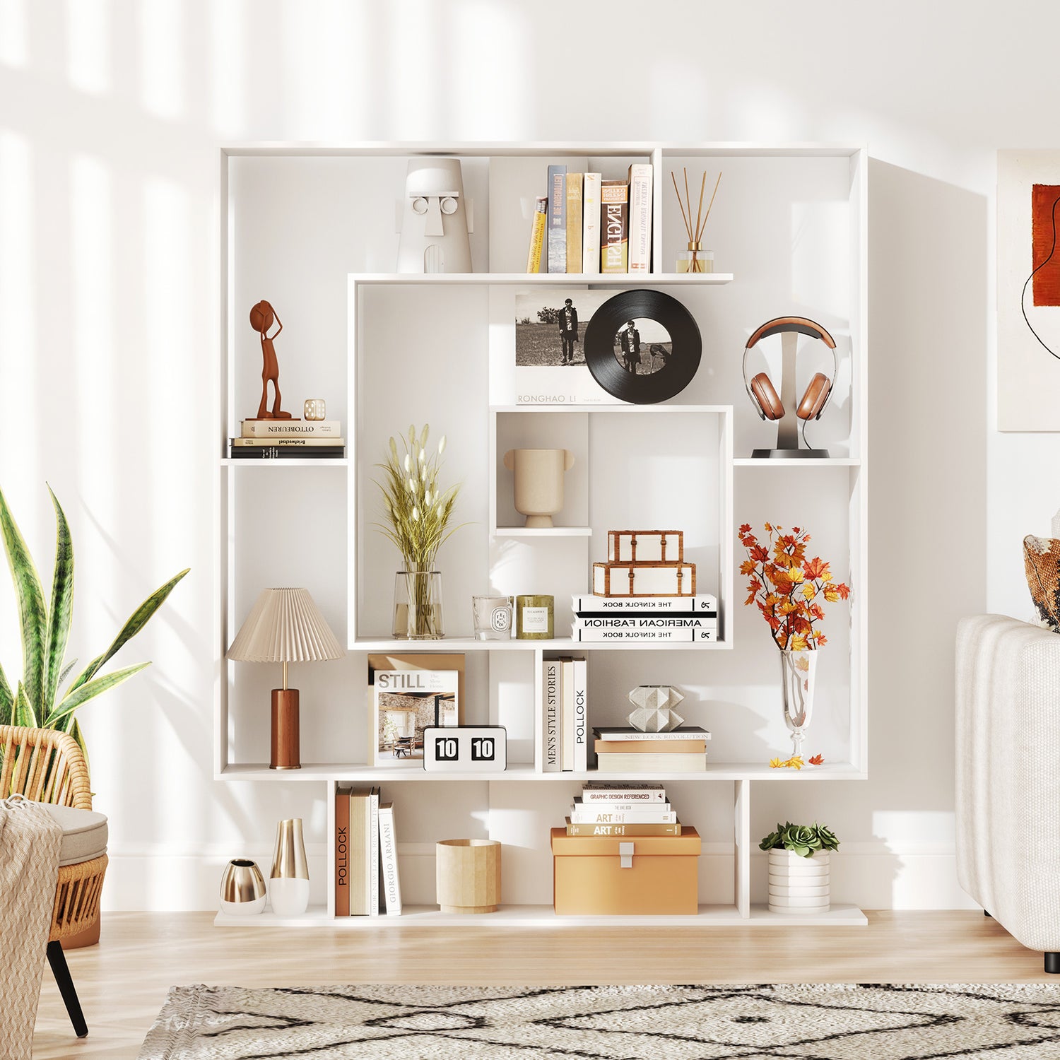 7-Tier Bookshelf  Open Display Shelf Rack for Home Office