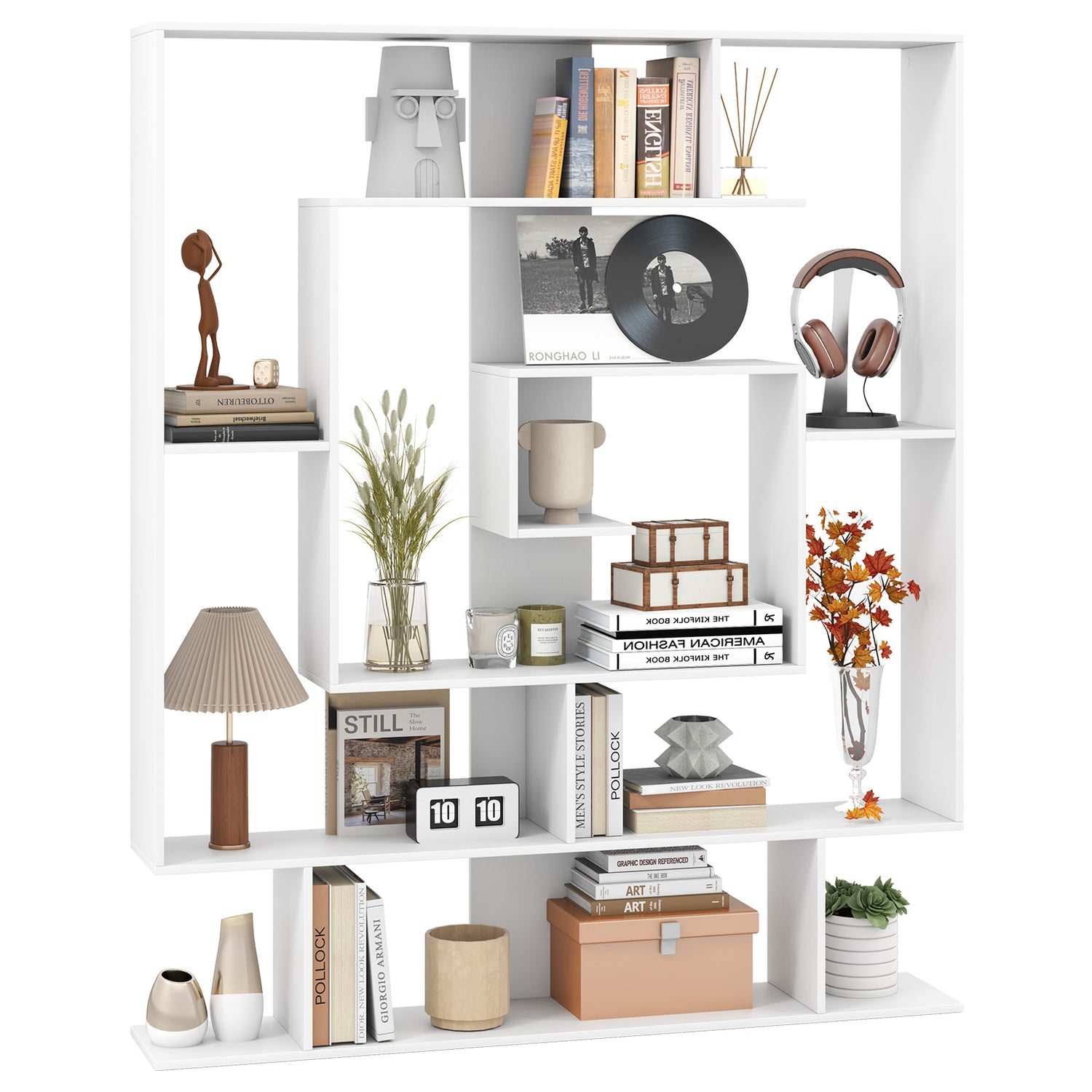 7-Tier Bookshelf  Open Display Shelf Rack for Home Office