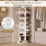 7-Tier Rotating Shoe Rack Tower Freestanding Spinning Shoe Organizer