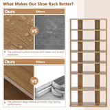 7-Tier Dual Shoe Rack Free Standing Shelves Storage Shelves Concise