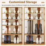 7-Tier Dual Shoe Rack Free Standing Shelves Storage Shelves Concise