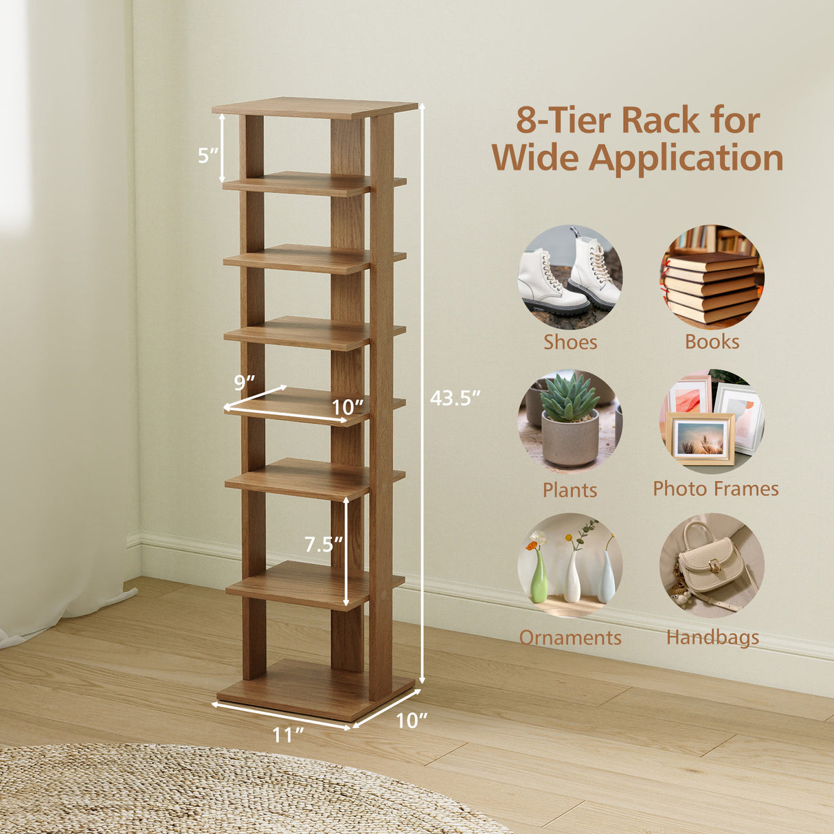 7-Tier Shoe Rack Practical Free Standing Shelves Storage Shelves