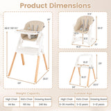 7-in-1 Convertible Foldable Baby High Chair with Adjustable Tray for Kids