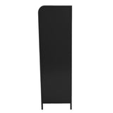 47.6' Tall Metal Storage Cabinet with Glass Doors & Flip-Top, 4-Tier Display Cabinet with Open Shelves, Freestanding Steel Sideboard Buffet for Kitchen, Living Room, Home Office, Dining Room, Bathroom
