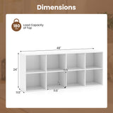 8-Cube Bookcase Bookshelf with 2 Anti-Tipping Kits Storage Organizer
