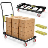 800 LBS Folding Hand Truck with Handle and 2 Elastic Ropes-Black