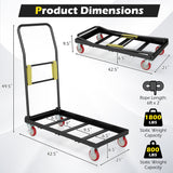 800 LBS Folding Hand Truck with Handle and 2 Elastic Ropes-Black