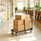 800 LBS Folding Hand Truck with Handle and 2 Elastic Ropes-Black