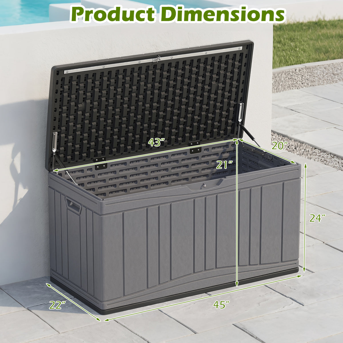Outdoor Deck Box with Lockable Lid for Garden Tools Cushions