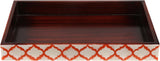 Vanity Trays Moroccan Pattern Bone & Resin Inlay Collection in 10x6, White & Red