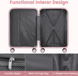 Luggage Sets with Spinner Wheels (20/24/28 Inch), PP+ABS Suitcase Sets