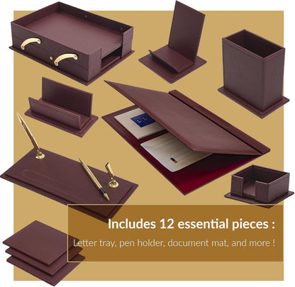 MOOG Classic Desk Organizer - Burgundy- 12 PCS