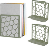 Honeycomb Bookends 2-Pack – Modern Metal Book Ends by Geomod
