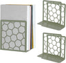 Honeycomb Bookends 2-Pack – Modern Metal Book Ends by Geomod