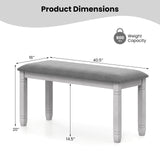 Upholstered Bedroom Bench with Padded Seat and Solid Wood Legs-Gray