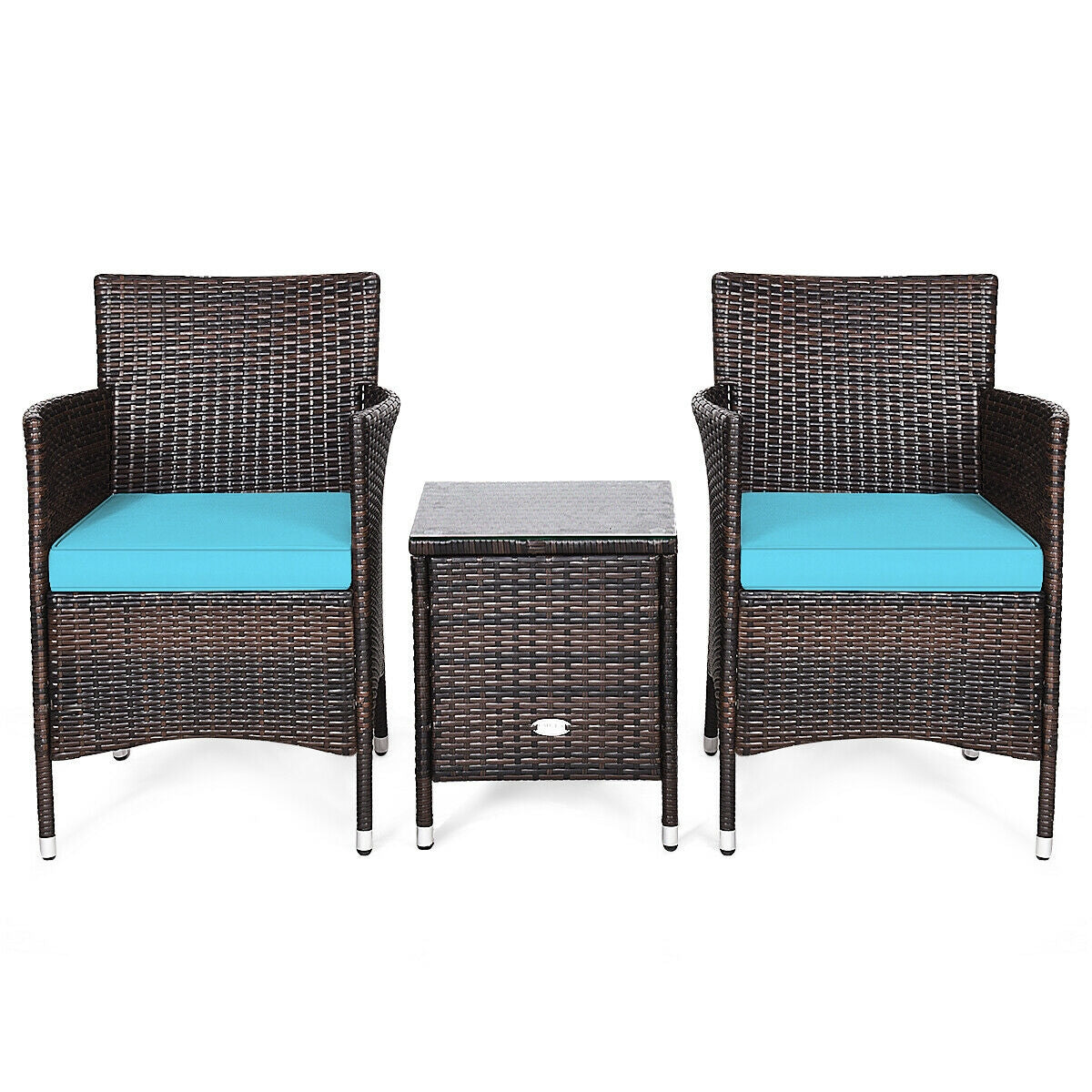 3 Pcs Outdoor Rattan Wicker Furniture Set