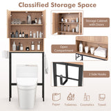 Over The Toilet Storage Cabinet with 2 Doors and Adjustable Shelf