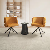270° Swivel Home Office Desk Chairs Set of 2,Modern Dining Chairs, Upholstered Bedroom Chairs with Metal Base,Makeup Chair for Vanity, for Living Room, Bedroom,Study Room,Dining Room(Orange)