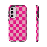 HOT PINK CHECKERBOARD | Tough Phone Case
