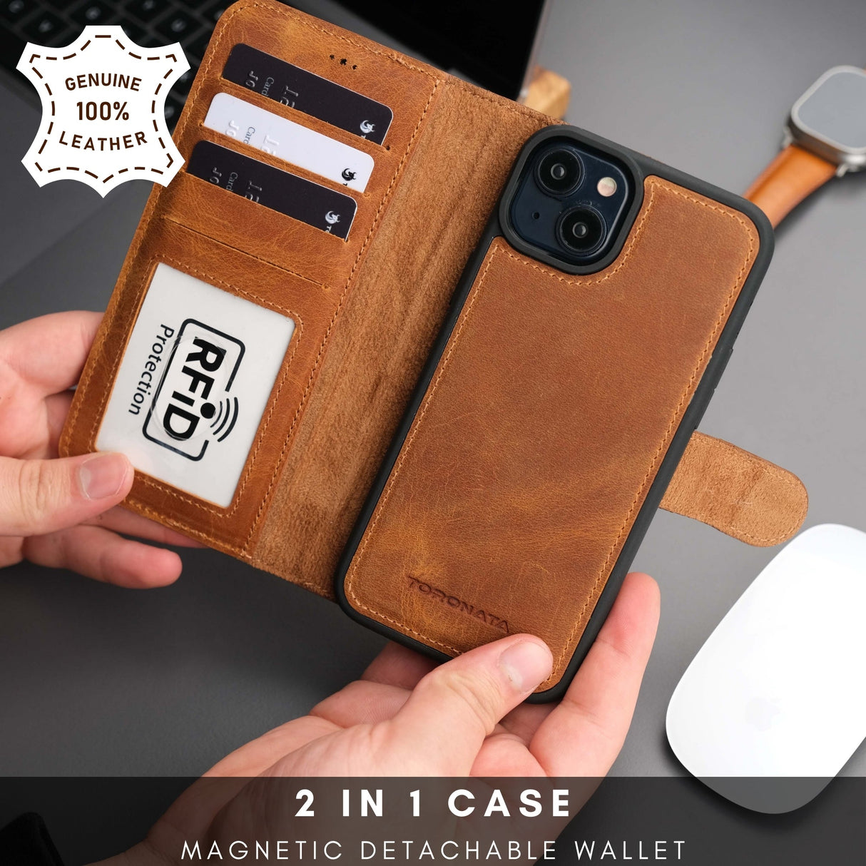 Casper Leather iPhone 14 Plus Wallet Case | MagSafe
