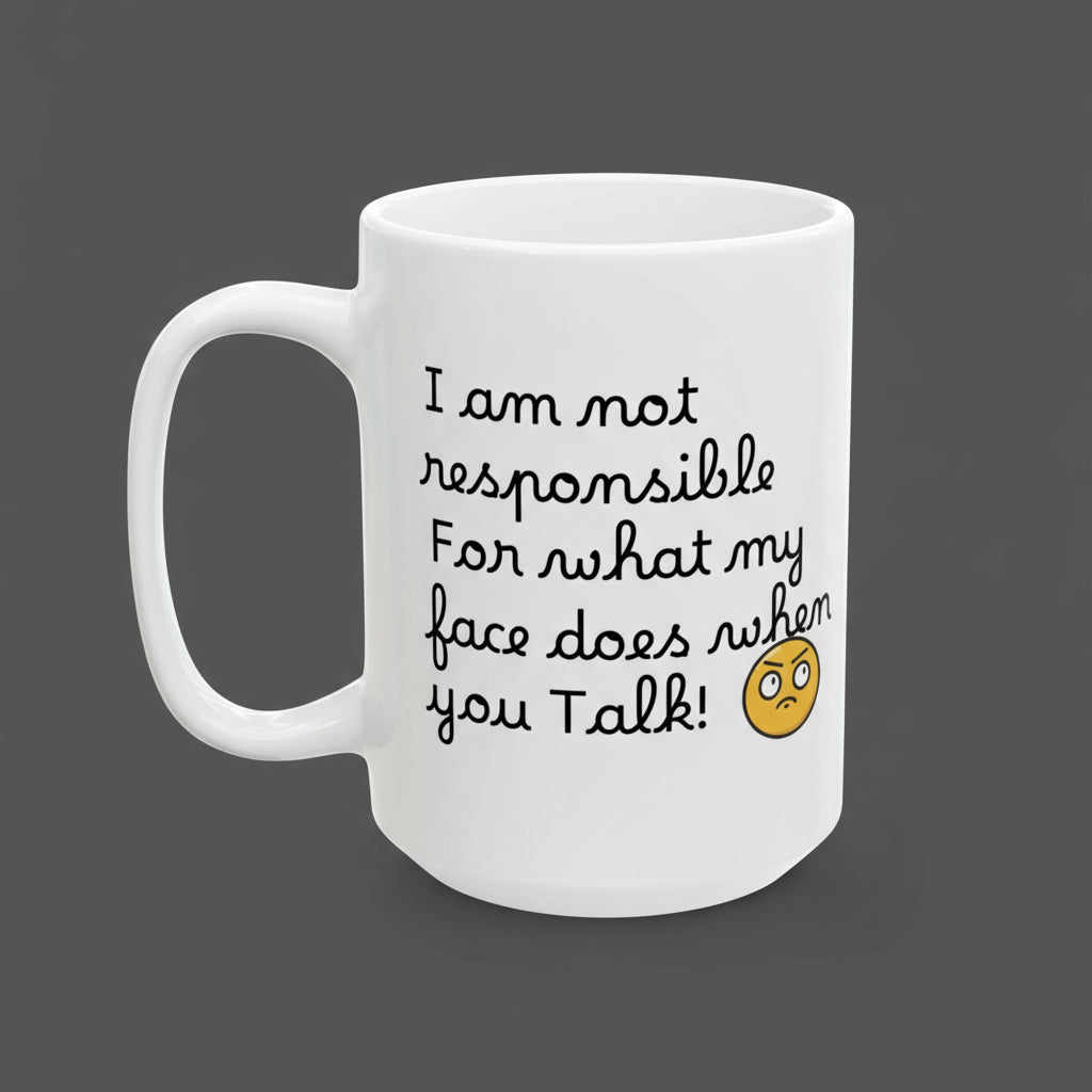 Funny Emoji Mug, Perfect Gift for Friends, Coffee Lovers, Humor Mug, 11oz/15oz Ceramic Cup
