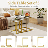 3 Pieces Multifunctional Coffee End Table Set