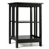 3-Tier Nightstand Side Table with Baffles and Corners