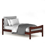 Twin Size Rustic Platform Bed Frame with Headboard and Footboard
