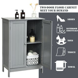 Bathroom Floor Storage Double Door Cupboard Cabinet