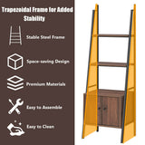 Ladder Shelf 3 Tier Bookcase Metal Frame Bookshelf