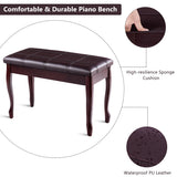 Solid Wood PU Leather Piano Bench with Storage