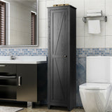 Linen Tower Bathroom Storage Cabinet Tall Slim Side Organizer with Shelf